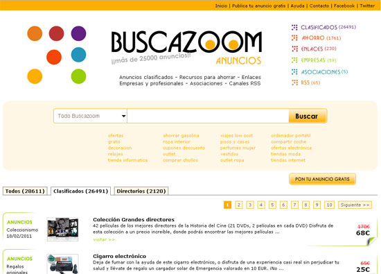 Buscazoom.com directorio web de empresas, enlaces, asociaciones y ahorro