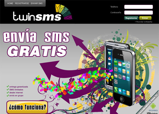twinSMS - Envo de sms gratis - Publicidad sms